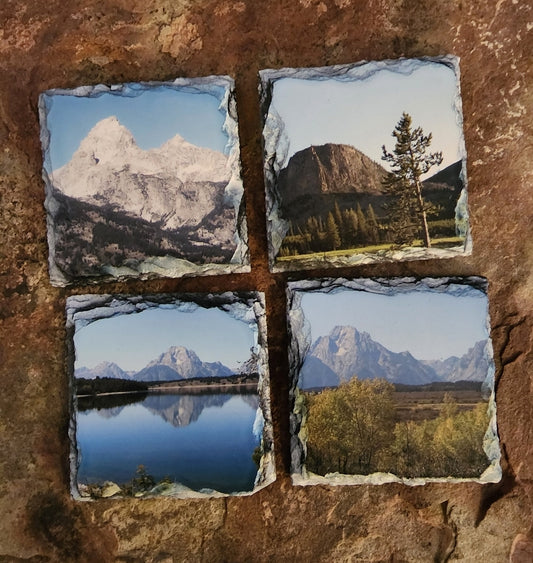 Grand Teton & Yellowstone Park Set of Slate Coasters